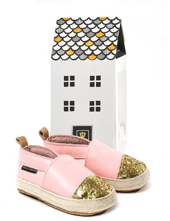 Pretty Brave Espadrille Pink Leather Baby Shoes