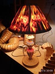 Wooden Madhubani Table Lamp