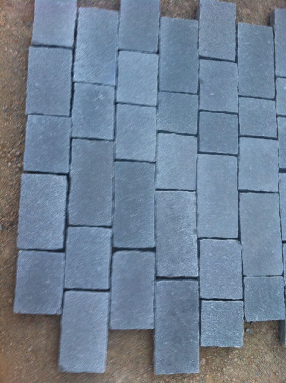 Sqaure natural Non Polished Cobble Stones, for Floor, Pattern : Plain