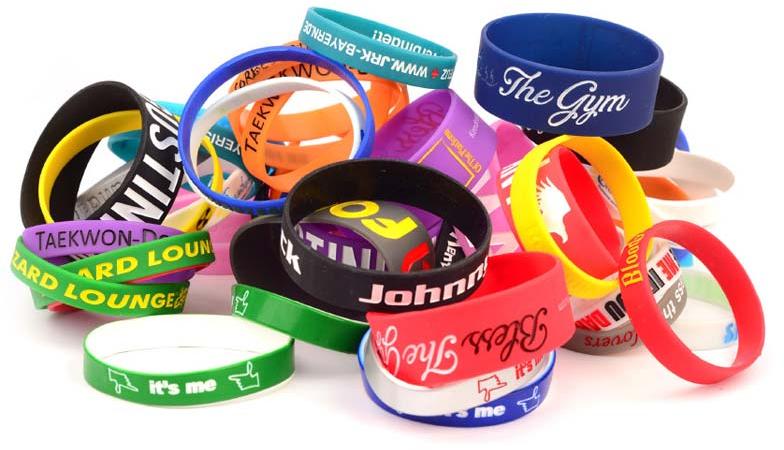 Silicone rubber wristband, Style : customized