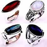 Silver Stone Rings