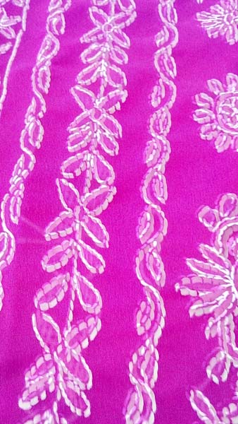 Magenta Embroidered Chikankari Sarees