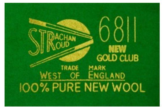 Snooker Table Strachan 6811 ClubCloth, Color : Green