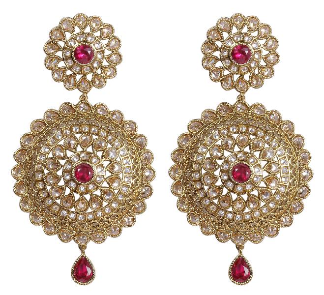 Indian Traditional Big Earrings With Drop For Women