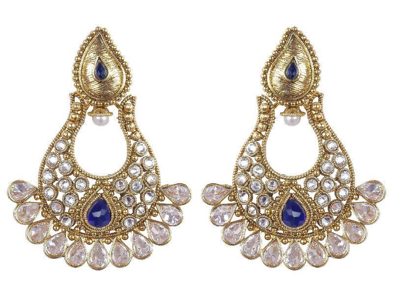 Indian Traditional GoldPlated Crystal Stone Earrings For Women