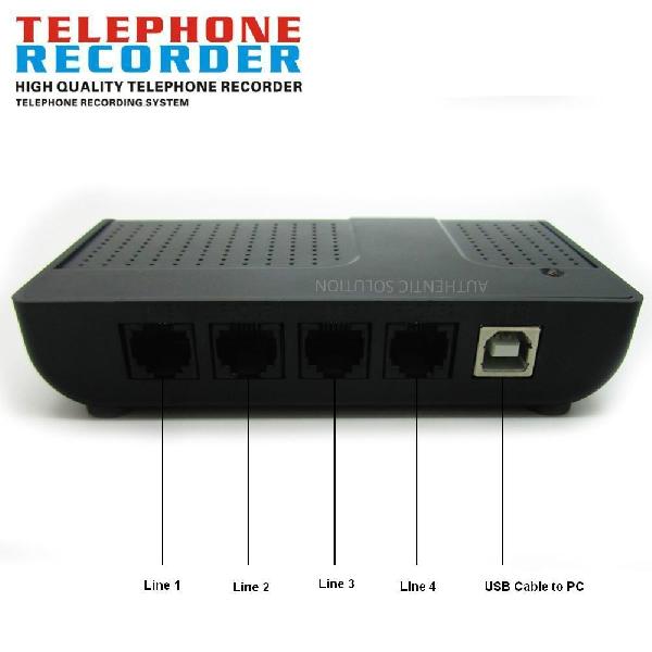 4 Port USB Telephone Recorder Intellicall Voice Logger