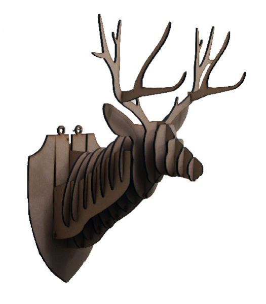 Gr8 Bunch Pine Wood Wall Mounted Animal Heads, Color Beige at Rs 230