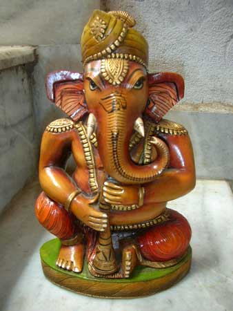 Handcrafted Wooden Ganesha