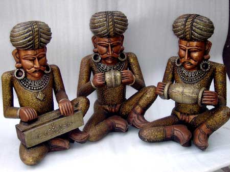 Handcrafted Wooden Musician Set