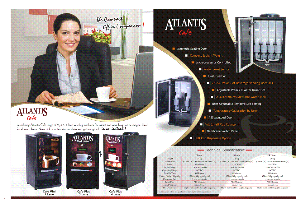 Atlantis Tea, Coffee Vending Machines