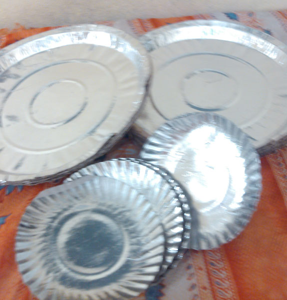 Silver paper plates