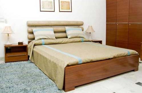 wooden bed