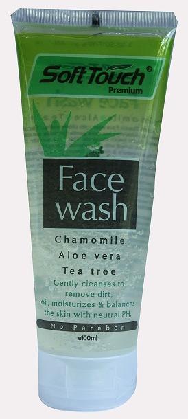 Soft Touch Face Wash (chamomile, Aloevera, Tea Tree)(transparent)