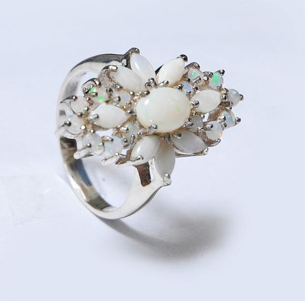 Designer Sterling Silver 925  Ring With White Stone