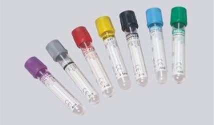 Evacuated blood collection tubes, Size : 13 x 75mm
