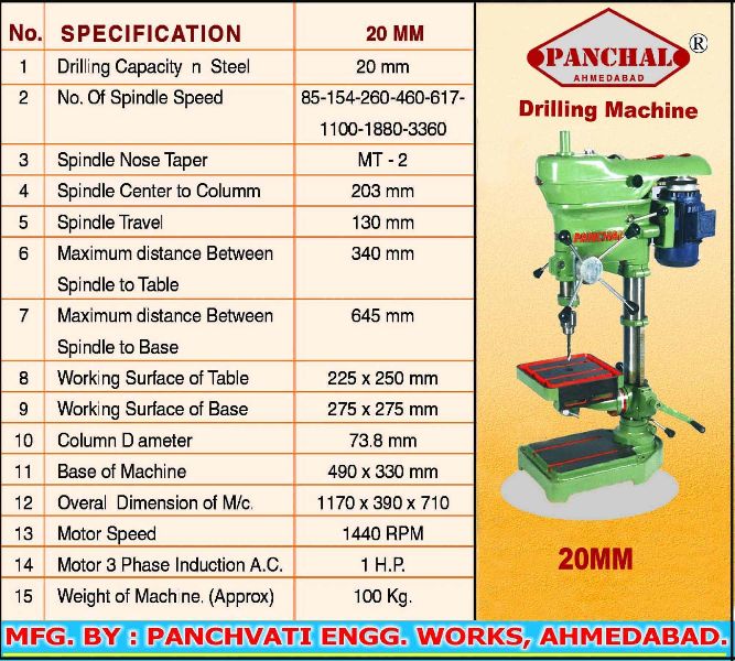 Belt 100-500kg Pillar Drill Machine, Certification : ISO 9001:2008