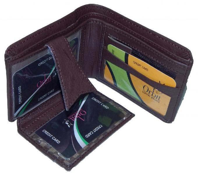 Plain leather wallet, Gender : Male