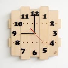 Multi shapes Wooden Wall Clock, Color : Multicolor