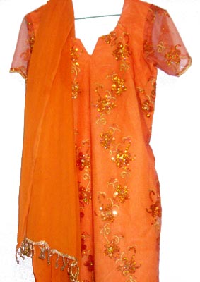 Orange Ladies Salwar Suit