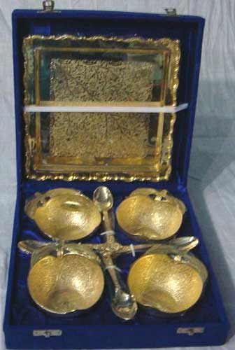 Gold Plated Apple Bowl Set
