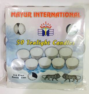 Polished Printed Paraffin Wax T Light Candles, Packaging Type : Packet