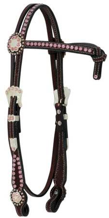 Pink Stone-Horse Headstall
