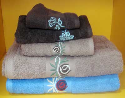 Plain cotton towels, Technics : Washed