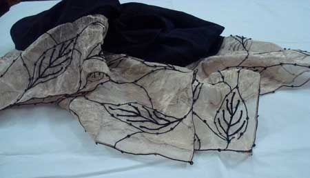 HES-141a Embroidered Scarves, Size : 40x40inch, 90x90inch