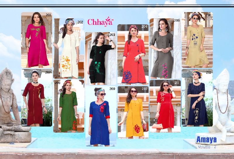 amaya Heavy rayon quality embrodary concent Kurti