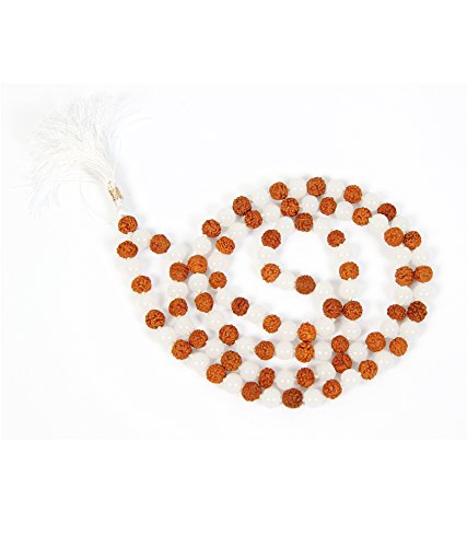 5 Mukhi Nepal Rudraksha Moonstone Astrological Rosary Mala