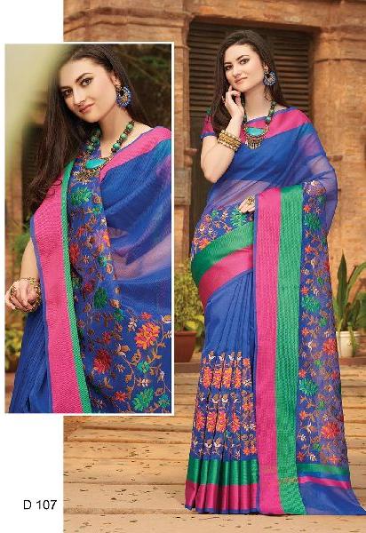 Chanderi Saree Blue