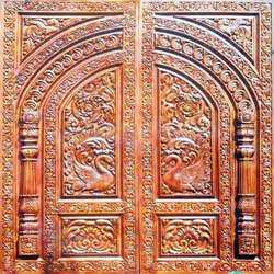 Wooden temple doors