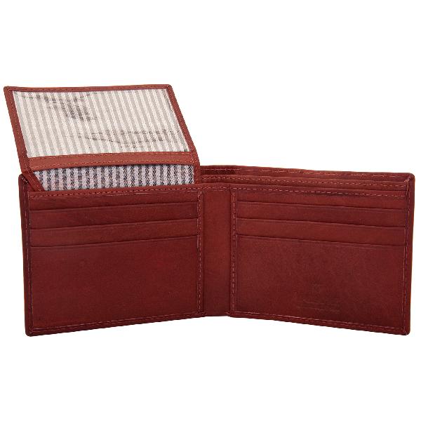 Valbone Men Red Brown Genuine Leather Wallet
