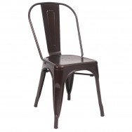 Light Brown Color Metal Chair