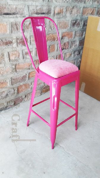 Metal bar stool with cushion seat