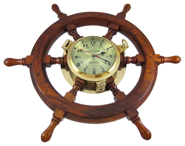 Ship Wheel Porthole Clocks