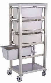 Stainless Steel Food Pan Service Trolley, for Commercial, Capacity : 30-70 Kg