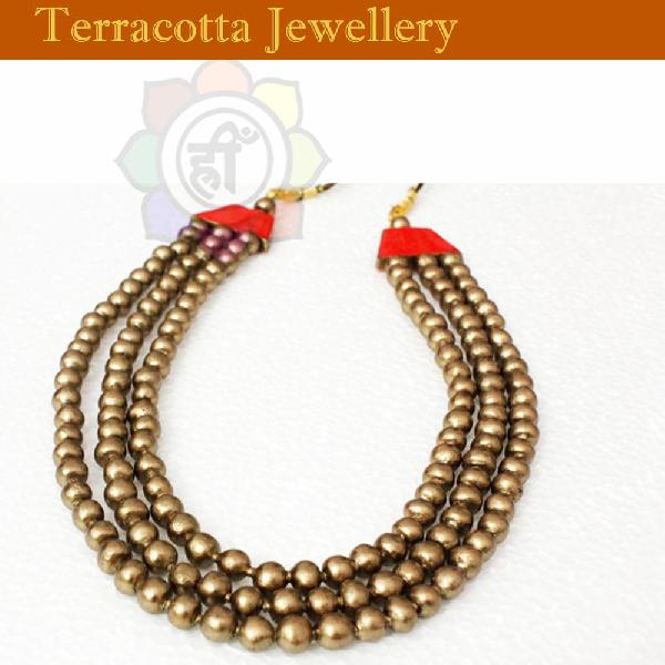 Terracotta Biba Style Beaded Jewellery