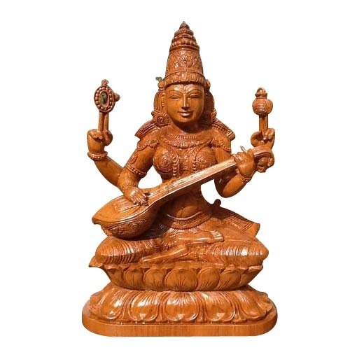 Maa Saraswati Wood Sculpture