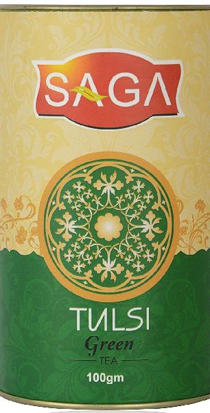 SAGA Premium Tulsi Green Tea, Packaging Type : 100% Organic
