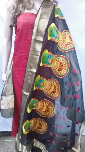 Unstitched Designer Chanderi Silk Embroidery Suits
