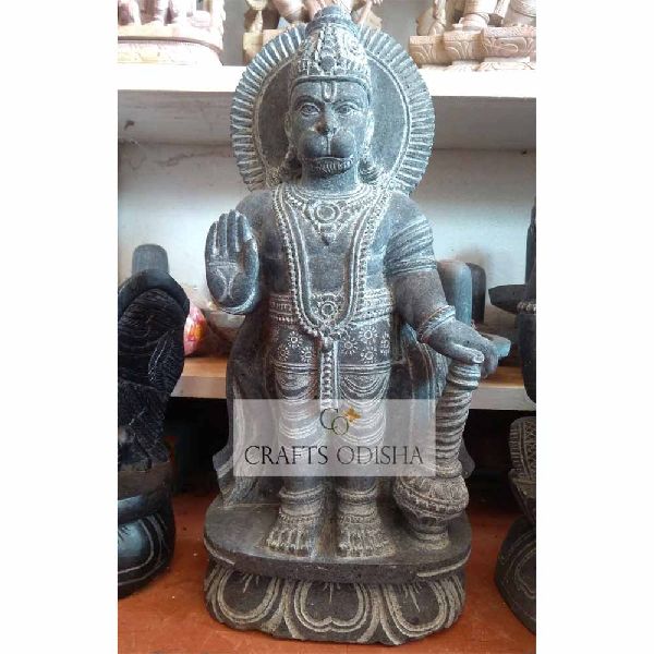 Blackstone Granite Hanuman Statue - Crafts Odisha, Puri, Odisha