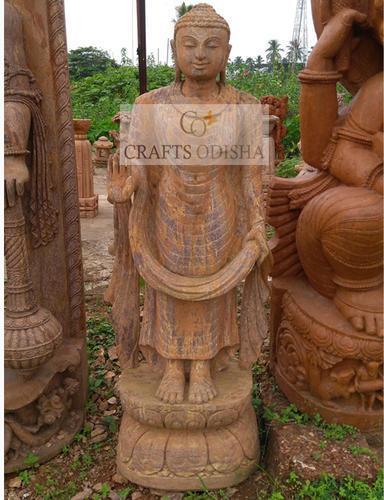Sandstone Buddha sanding statue