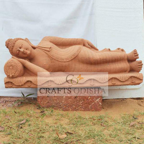 Crafts Odisha Sandstone Buddha sleeping statue, for Garden/Home decoration