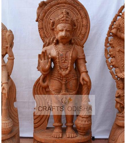 Sandstone Hanuman standing statue