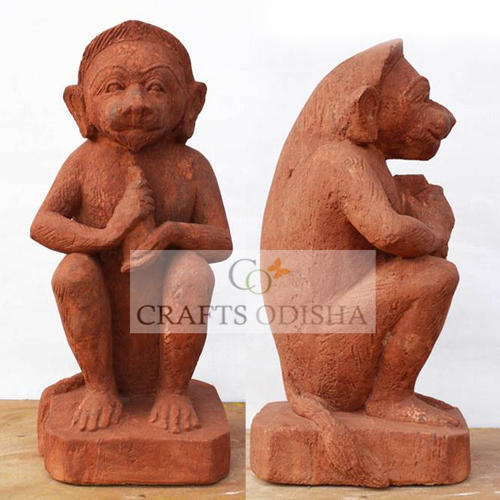 Crafts Odisha Sandstone Monkey statue, for Garden/Home decoration