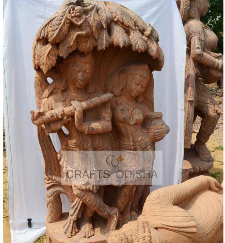 Sandstone Radha Krishna sanding statue, for Garden/Home decoration