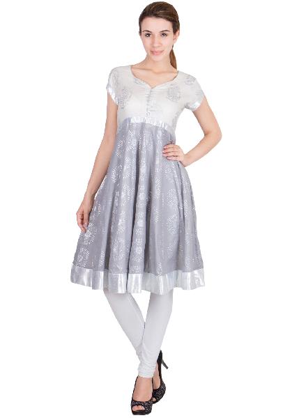 Grey Cotton Anarkali