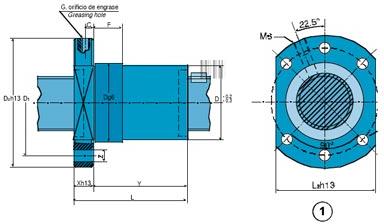 Single Nut with Flange KBS