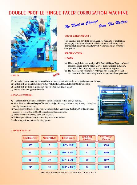 DUAL PROFILE CORRUGATION MACHINE (Model - S.K.D)
